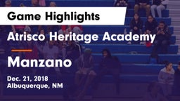 Atrisco Heritage Academy  vs Manzano  Game Highlights - Dec. 21, 2018