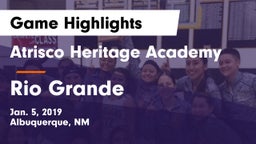 Atrisco Heritage Academy  vs Rio Grande Game Highlights - Jan. 5, 2019