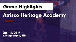 Atrisco Heritage Academy  Game Highlights - Jan. 11, 2019