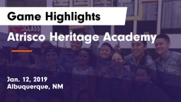 Atrisco Heritage Academy  Game Highlights - Jan. 12, 2019