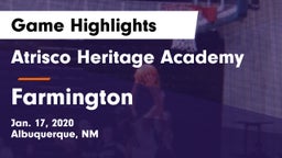 Atrisco Heritage Academy  vs Farmington  Game Highlights - Jan. 17, 2020