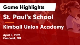 St. Paul's School vs Kimball Union Academy Game Highlights - April 5, 2023