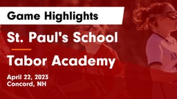 St. Paul's School vs Tabor Academy  Game Highlights - April 22, 2023