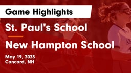 St. Paul's School vs New Hampton School  Game Highlights - May 19, 2023