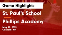 St. Paul's School vs Phillips Academy Game Highlights - May 20, 2023