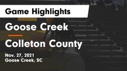 Goose Creek  vs Colleton County  Game Highlights - Nov. 27, 2021