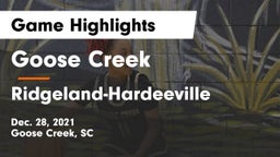 Goose Creek  vs Ridgeland-Hardeeville Game Highlights - Dec. 28, 2021