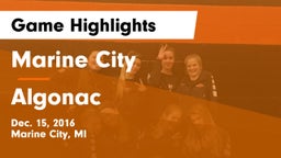 Marine City  vs Algonac Game Highlights - Dec 15, 2016