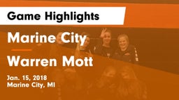 Marine City  vs Warren Mott  Game Highlights - Jan. 15, 2018