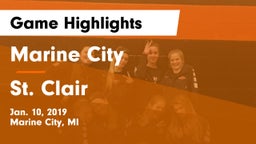 Marine City  vs St. Clair  Game Highlights - Jan. 10, 2019