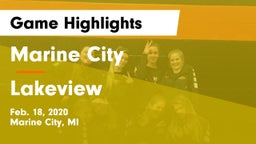 Marine City  vs Lakeview  Game Highlights - Feb. 18, 2020