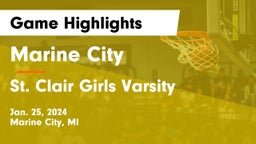 Marine City  vs St. Clair  Girls Varsity Game Highlights - Jan. 25, 2024