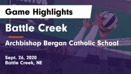 Battle Creek  vs Archbishop Bergan Catholic School Game Highlights - Sept. 26, 2020