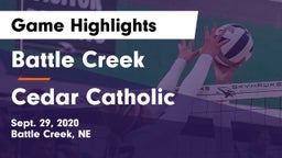 Battle Creek  vs Cedar Catholic  Game Highlights - Sept. 29, 2020