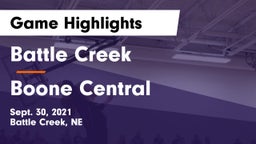 Battle Creek  vs Boone Central  Game Highlights - Sept. 30, 2021