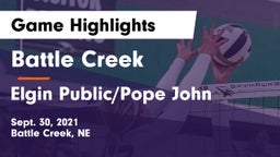 Battle Creek  vs Elgin Public/Pope John Game Highlights - Sept. 30, 2021