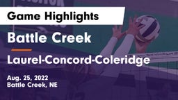 Battle Creek  vs Laurel-Concord-Coleridge  Game Highlights - Aug. 25, 2022