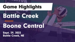 Battle Creek  vs Boone Central  Game Highlights - Sept. 29, 2022