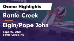 Battle Creek  vs Elgin/Pope John  Game Highlights - Sept. 29, 2022