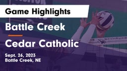 Battle Creek  vs Cedar Catholic  Game Highlights - Sept. 26, 2023