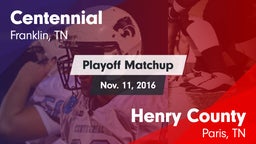 Matchup: Centennial High vs. Henry County  2016