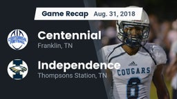 Recap: Centennial  vs. Independence  2018