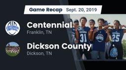 Recap: Centennial  vs. Dickson County  2019