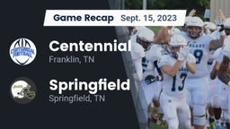 Recap: Centennial  vs. Springfield  2023