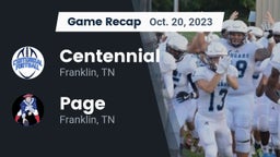 Recap: Centennial  vs. Page  2023