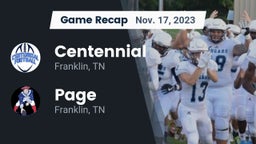 Recap: Centennial  vs. Page  2023