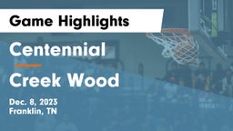 Centennial  vs Creek Wood  Game Highlights - Dec. 8, 2023