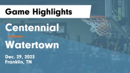 Centennial  vs Watertown  Game Highlights - Dec. 29, 2023