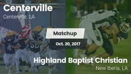 Matchup: Centerville High vs. Highland Baptist Christian  2017