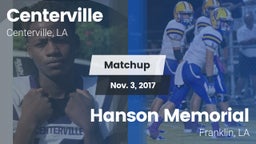 Matchup: Centerville High vs. Hanson Memorial  2017