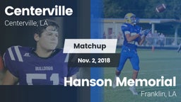 Matchup: Centerville High vs. Hanson Memorial  2018
