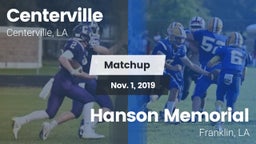 Matchup: Centerville High vs. Hanson Memorial  2019