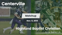 Matchup: Centerville High vs. Highland Baptist Christian  2019