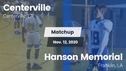 Matchup: Centerville High vs. Hanson Memorial  2020