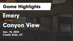 Emery  vs Canyon View  Game Highlights - Jan. 10, 2024