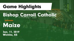 Bishop Carroll Catholic  vs Maize  Game Highlights - Jan. 11, 2019