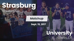 Matchup: Strasburg High vs. University  2017