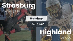Matchup: Strasburg High vs. Highland  2018