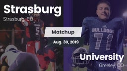 Matchup: Strasburg High vs. University  2019