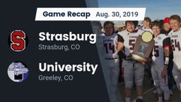 Recap: Strasburg  vs. University  2019