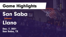 San Saba  vs Llano  Game Highlights - Dec. 7, 2021