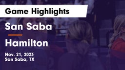 San Saba  vs Hamilton  Game Highlights - Nov. 21, 2023