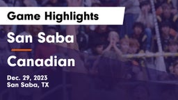 San Saba  vs Canadian  Game Highlights - Dec. 29, 2023