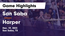San Saba  vs Harper  Game Highlights - Dec. 19, 2023