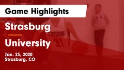 Strasburg  vs University  Game Highlights - Jan. 23, 2020
