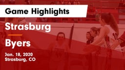 Strasburg  vs Byers  Game Highlights - Jan. 18, 2020